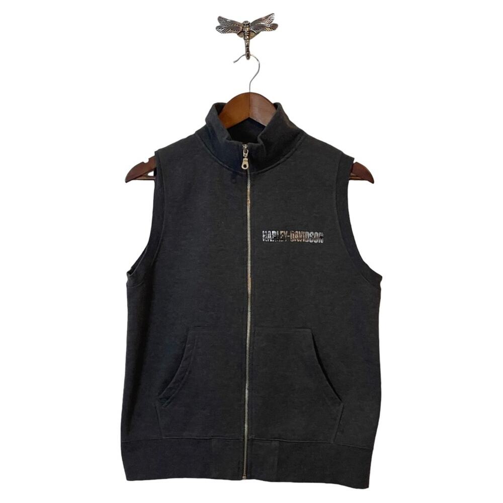 Harley-Davidson Grey Zip Up Vest Women's Size Medium
